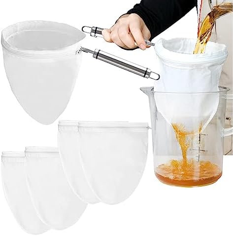 6 Stück Wiederverwendbare Nussmilchbeutel – 20x30 Cm, Nylon, Feinmaschig, Für Milch, Saft, Kaffee