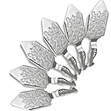 DEAYOU 6 PCS Absinthe Spoons, 18/10 Stainless Steel Wormwood Drinking Filter, Vintage Hollowed Out Absinthe Fountain Spoon Dripper for Cocktail, Absinthe Glass Cup, Bar, Ritual, Home, Silver Color