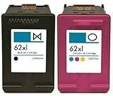Printing Pleasure 2 XL Druckerpatronen für HP Envy 5540 5640 5642 5643 5644 5646 5660 7600 Series 7640 7645 Officejet 5740 5742 5744 5745 5746 8040 8045 | kompatibel zu HP 62XL (C2P05AE & C2P07AE)