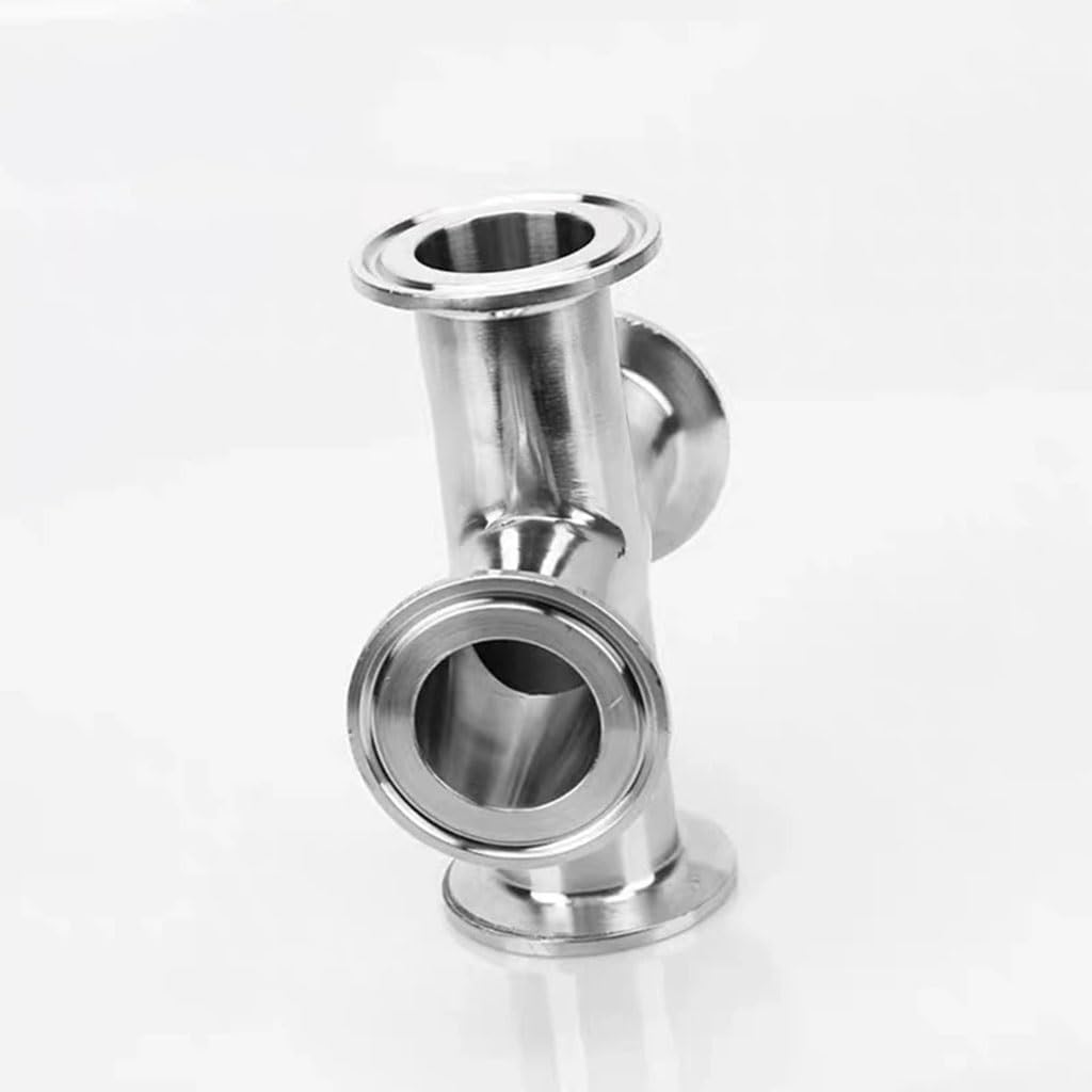 Stainless Steel Fittings 3/4" 1" 2" 3" 4" Pipe OD 19mm-102mm Stainless Steel SS304 4 Way Cross Sanitary Fitting Tri Clamp Feerule OD 50.5-119mm Home Brew 1pcs(19mm x Ferrule 50.5)