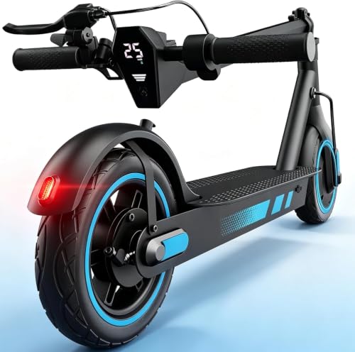 350W/500W Adults Teens Electric Scooter, Max 19‑25MPH, 22‑31 Miles, 10" Solid Tires, Front & Rear Suspension, 36V 10.5AH‑15AH Foldable Commuting E‑Scooter, Dual Brakes & APP Control, Max Load 265 LBS