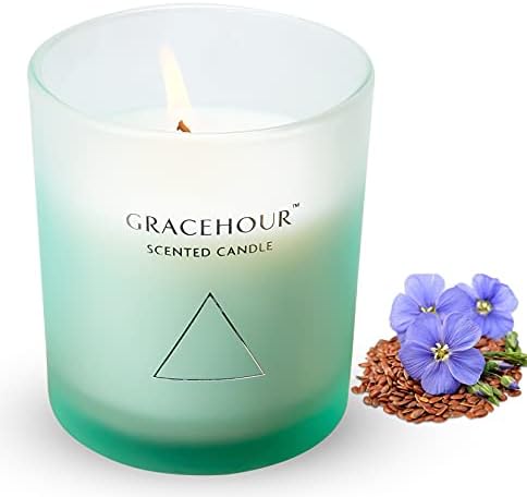 Candles for Home Scented, 4.8oz Linen Aromatherapy Candles Scented with Long Lasting Burning, Highly Home Scented Candles for Stress Relief Relaxation, Jar Candle Gifts for Women