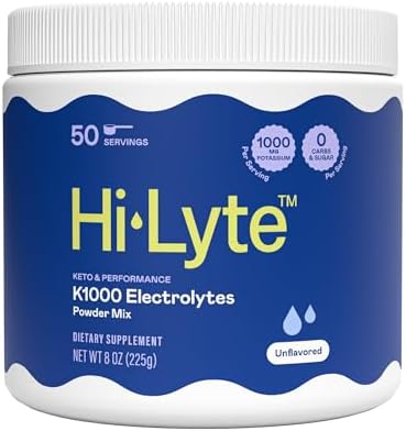 Hi-Lyte Hydration Bundle - Keto K1000 Unflavored Electrolyte Packets (30 Servings) and Keto K1000 Unflavored Electrolyte Powder (50 Servings)