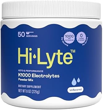 Hi-Lyte Hydration Bundle - Keto K1000 Unflavored Electrolyte Packets (30 Servings) and Keto K1000 Unflavored Electrolyte Powder (50 Servings)