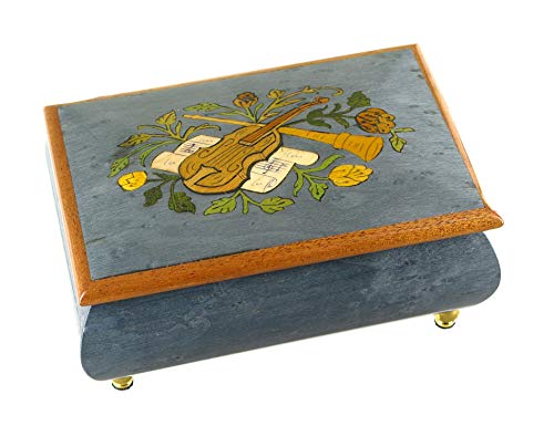 Caja de música para joyas/Joyero musical de madera tintada con instrumentos musicales (Ref: 89214): Canon (J. Pachelbel)