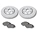 Front Drilled and Slotted Brake Rotors Ceramic Brake Pads Brake Kit Replacement for Lexus RX350 RX450h NX200T NX300 NX300h Toyota Sienna Highlander