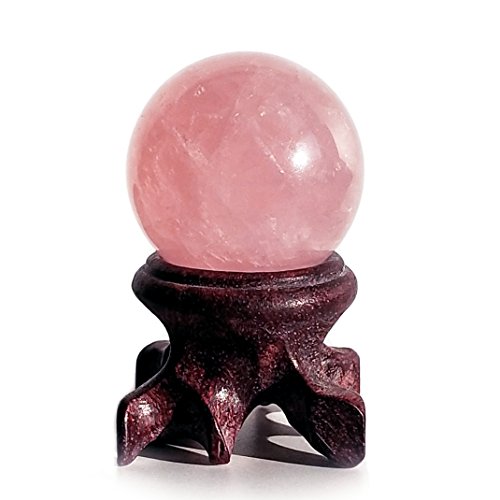 Polar Jade Esfera de Cristal de Cuarzo Rosa de 30 mm de diámetro, para decoración, curación, meditación, Espejo de Espejo, Feng Shui, Hecha a Mano (30 mm)