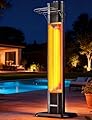 VAGKRI Outdoor Electric Patio Heater, 1500W Dual Carbon Tube 36-inch Infrared Heater, Tip-Over & Overheat Protection,1S Instant Heat, IPX5 Waterproof, Tower Space Heater for Patio, Backyard & Garage