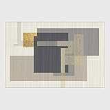 Teppiche Im Modernen Stil Garten-Teppich Im Innen- Oder Außenbereich Grau-Goldenes Geometrisches Mosaik Wohnzimmer Schlafzimmer Küche Teppich (160 * 230 Cm),160 * 230cm