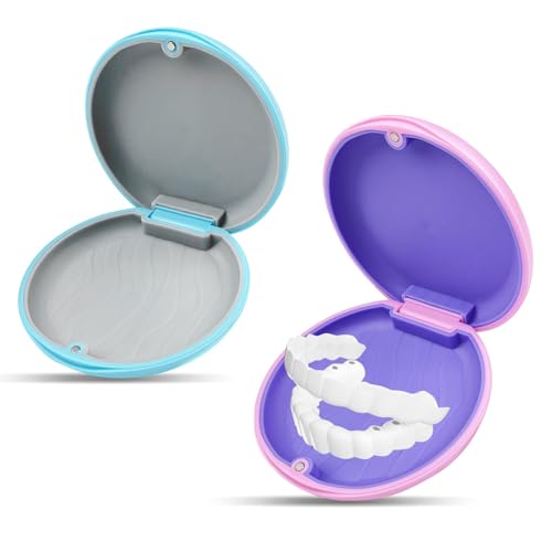 Boîte de Rangement pour Aligneurs Dentaires,2 PCS Magnétique Adultes/Enfants Étui Antipoussière avec Fermeture Sécurisée pour Appareils Dentaires,Prothèses et Gouttières (Portable & Facile à Nettoyer)