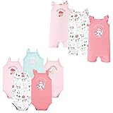 Hudson Baby Unisex Baby Bodysuits Rompers, 8-piece, Animals, 0-3 Unisex Baby Cotton Bodysuits and Rompers 8 Piece Girl Farm Animals 0 3 Months, Girl Farm Animals, Months US