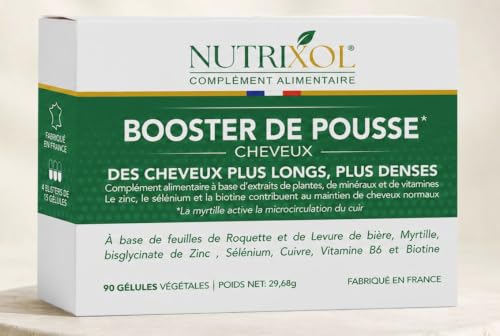 Complément Cheveux Pousse et Fortification | Roquette & Biotine | Cure 3 Mois 90 Gélules