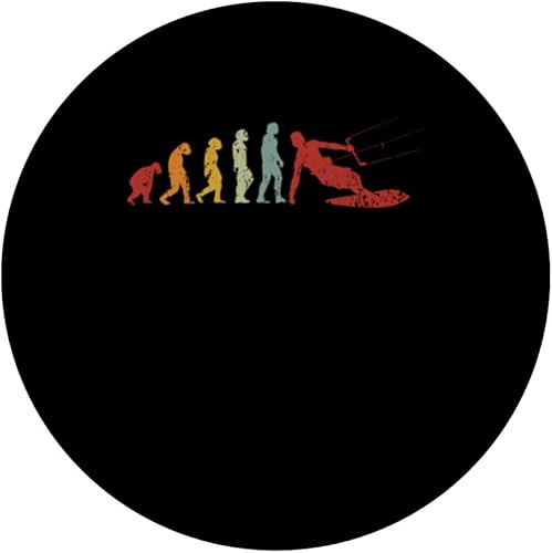 Miniatura 3 de Retro Kitesurf Kite Surfer Evolution Boarding Ape Kitesurfer PopSockets Standard PopGrip