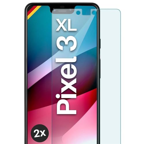 moex Cristal Templado Transparente Compatible con Google Pixel 3 XL, película Protectora de Pantalla inastillable, blindada, 2 Piezas
