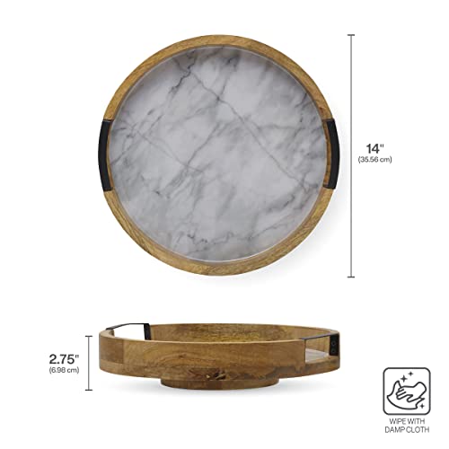 Gourmet Basics by Mikasa Lazy Susan Serving Tray, Gray Marble, 14-Inch by Gourmet Basics by Mikasa - Image 2