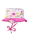 maximo Mädchen Hütchen Garden, Ohrenklappe, Bindeband Mütze, Mehrfarbig (Dunkelpink-Fantasie Garten 22), 47 cm