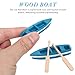 NUOBESTY Mini Wooden Rowboat Ornaments 6-Piece Set with Oars Nautical Coastal Decor for Home Tabletop Ocean Room Decoration 2.44X0.78X0.39In
