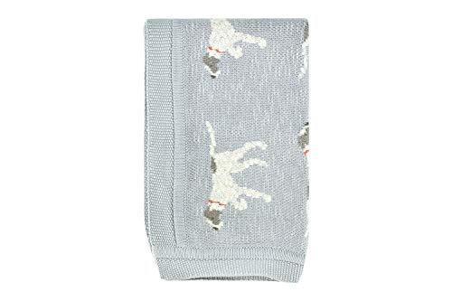 Creative Co-Op Df2527 40" L X 32" W Cotton Knit Baby Dog Blanket, Blue #TOP19