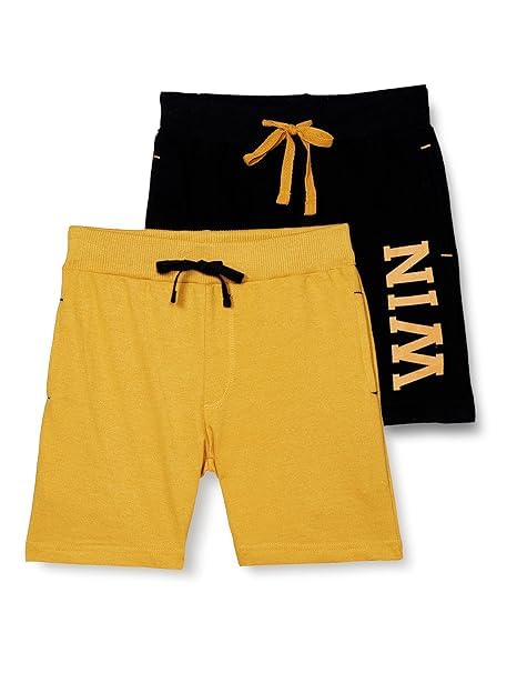 Image of Clotth Theory Boys Cotton Shorts Pack of 2 | Soft Breathable Fabric | Elastic Waist | Casual Wear Kids Comfortable Shorts