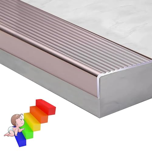 Protection de bord d'escalier violet et or 100x30mm pour marche intérieure