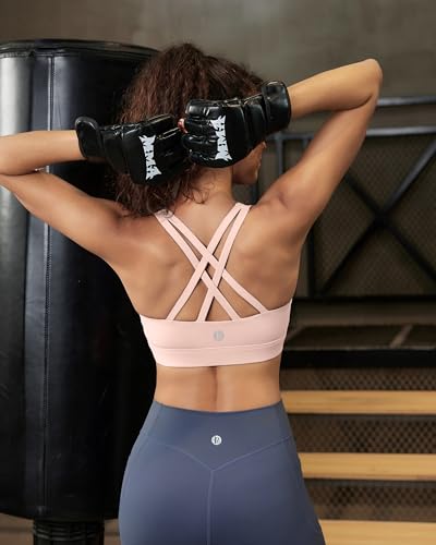 Image of RUNNING GIRL Sports Bra for Women,Molded Cup Strappy Running High Impact Sports Bra with Sewn in Pads