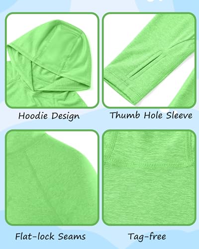 Image of Roadbox Boys Rash Guard UPF 50+ Sun Hoodie Kids Fishing Shirt Long Sleeve