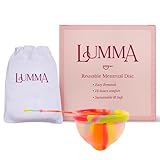Lumma Unique - Flexible Menstruationstasse mit medizinischem Silikonfaden - Wiederverwendbare Tasse - Dicht - Sehr weich und komfortabel - Unicorn, L