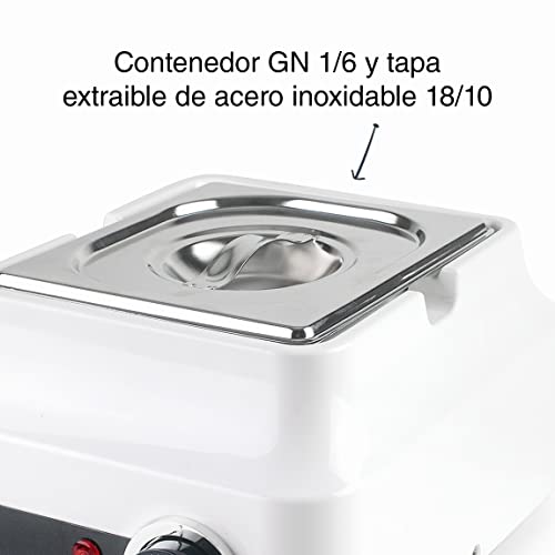 Miniatura 4 de Lacor - 69617 - Baño María Chocolate De Acero Inoxidable 18 10, Para Fundir Chocolate, Ideal Repostería, Plástico Abs, Termostato 0-60c, Calentamiento 3d, Gn 1 6, 22,5 X 26 X 14,5 Cm, Blanco
