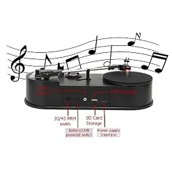 Beufee Tourne-Disque, Tourne-Disque Portable USB vers MP3, Support De Convertisseur 33 45 PRM, Lecteur Vintage avec Emplacement pour Carte Mémoire Stéréo 3,5 Mm - Les Beatles, Paul McCartney, John Lennon, RIngo Starr, George Harrison Beufee Tourne-Disque, Tourne-Disque Portable USB vers MP3, Support De Convertisseur 33 45 PRM, Lecteur Vintage avec Emplacement pour Carte Mémoire Stéréo 3,5 Mm – Image 5