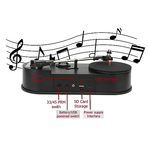 Beufee Tourne-Disque, Tourne-Disque Portable USB vers MP3, Support De Convertisseur 33 45 PRM, Lecteur Vintage avec Emplacement pour Carte Mémoire Stéréo 3,5 Mm - Les Beatles, Paul McCartney, John Lennon, RIngo Starr, George Harrison Beufee Tourne-Disque, Tourne-Disque Portable USB vers MP3, Support De Convertisseur 33 45 PRM, Lecteur Vintage avec Emplacement pour Carte Mémoire Stéréo 3,5 Mm – Image 6