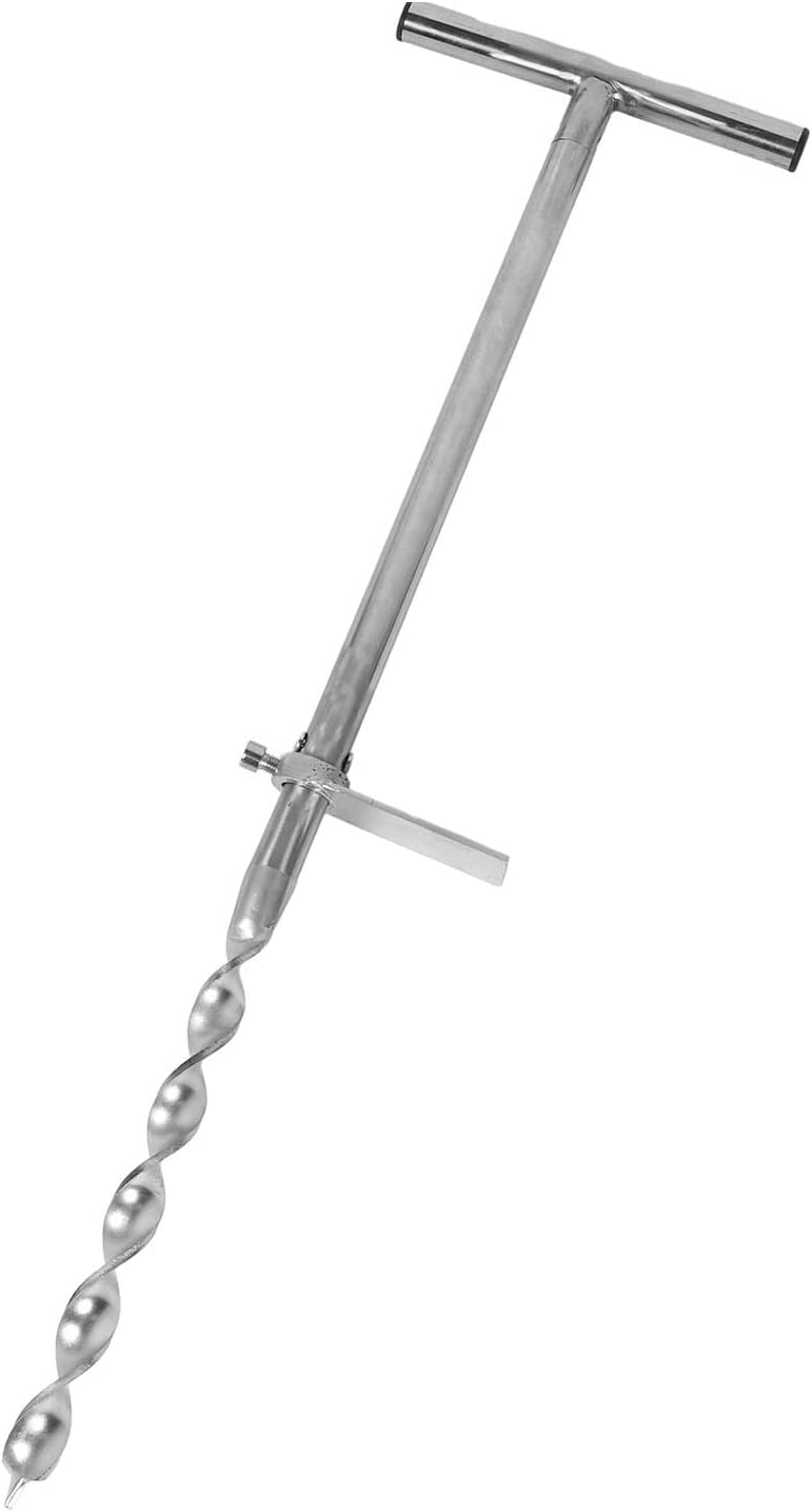 Soil Core Sampling Kit, Stainless Steel T Handle Soil Probe with 2 Transparent Sample Bags, for Undisturbed and Non Dry Soils