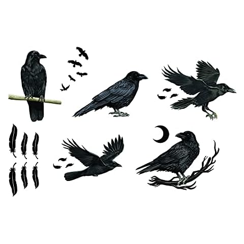 WIRESTER Ravens Crows Decal Vinyl Wall Stickers Cover