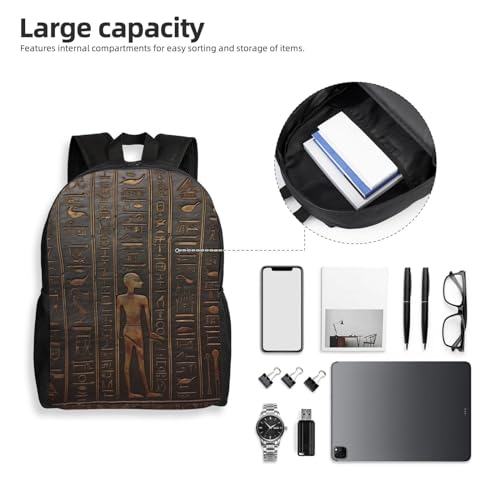 Travel Laptop Backpack For Women Men,Waterproof Lightweight Cute Backpack Ancient Egyptian Hieroglyph Casual Daypack4