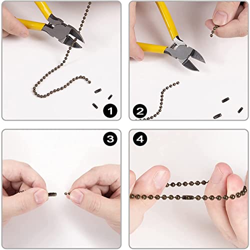 Image of DAYONE Ceiling Fan Pull Chain Kit - Bulb and Fan Pattern Extension Pendant 4PCS 12 Inch Extender With Ball Connector (ORB)