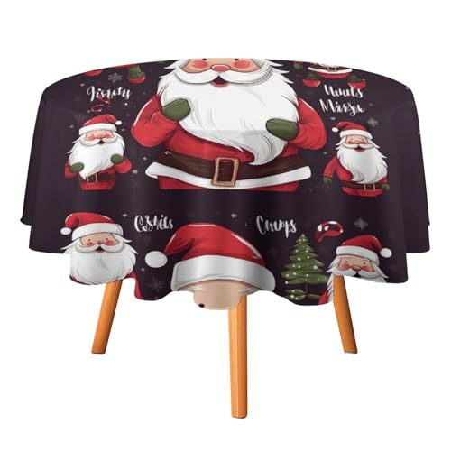 Nappe ronde de Noël lavable pour protéger la table à manger avec élégance