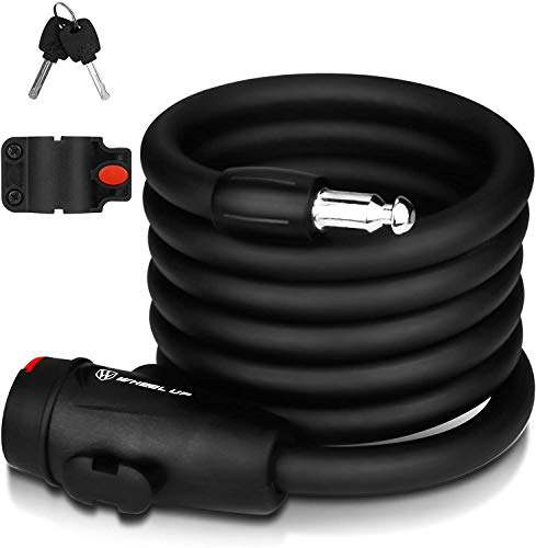 Lucchetti per Bicicletta, 180cm/12 mm Lucchetto Bici Heavy Lucchetti Cavo Blocco per Bicicletta, Blocco catena della bicicletta antifurto con Due Chiave per bicicletta,motocicli, passeggini,Scooter