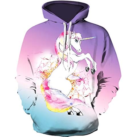 Ocean Plus Sudadera con Capucha Estampada Unicornio Cover