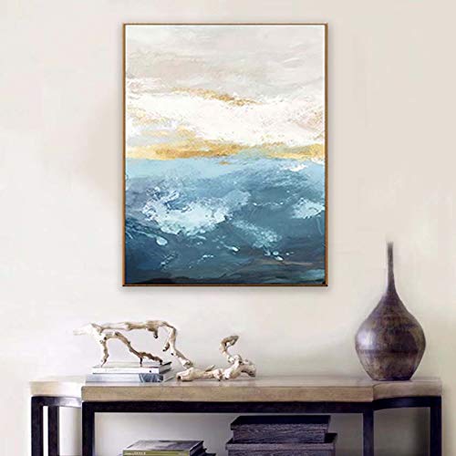 Handgemaltes Ölgemälde Auf Leinwand - Blauer Himmel Landschaft Muster Pop Art Abstrakte Bilder Design Moderne Wand Kunstwerk Leinwand Malerei Cover