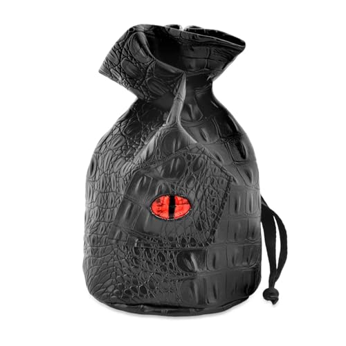 Haxtec Dragon Dice Bag PU Leather DND Dice Pouch with 3D Glass Dragon Eye, Standing Drawstring Bag for Dungeons & Dragons, D&D Gamer Gifts for Dragon Lovers, Patent D893867 by Haxtec - Used condition - US$17.50