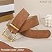 XZQTIVE Women Wide Chunky Belt for Dresses Fashion Thick Suede Belt with Gold Buckle, Brown(Fit Waist Size 23