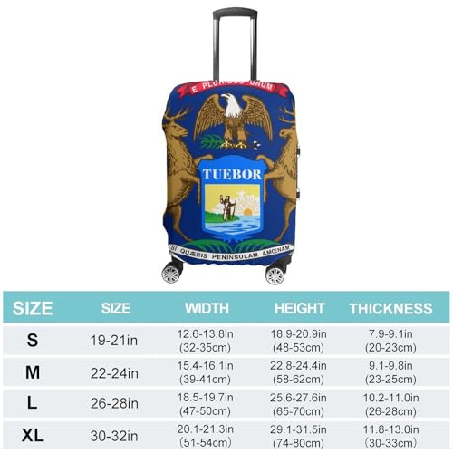 Flag of Michigan Luggage Covers Washable Travel Suitcase Cover Elastic Baggage Protector2