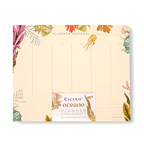Planner Permanente Bloco Oceano Semanal 24,5X20,3 2022, Cicero