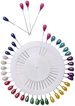 Multicolored Ball Head Pins, 40mm Dia, Steel Sewing Pins for Tailoring, Dress Making, Hijab and Scarf, 40 Pieces