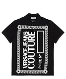 VERSACE JEANS COUTURE Black Graphic Logo Polo Shirt – Statement Streetwear Edge-XL