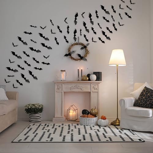 Diyasybatswalldecor120pcs3dbathalloweendecorationstickersforhomedecor4sizewaterproofblackspookybatsforroomdecor Urban Country Home Decor Diyasy bats wall decor120 pcs 3d bat halloween decoration stickers for home decor 4 size waterproof black spooky bats for room decor urban country home decor