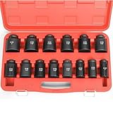 TONYNOL 1/2' Inch Drive Deep Impact Socket Set,6-Point,SAE...