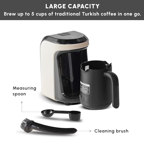 KARACA Hatir Hüps Turkish Coffee Machine for 5 People, Fully Automatic Instant Coffee Machine, Turkish Mocha with Milk or Hot Chocolate, Cream