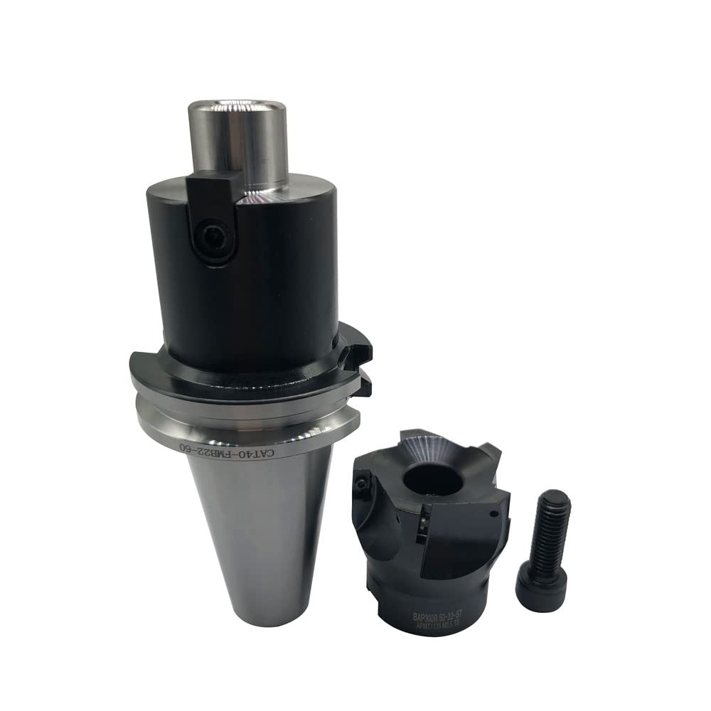 Face Milling Cutter BAP300R 50-22-5T with T8 Wrench + CAT40 FMB22 Mill Arbor for APMT1135PDER Carbide Milling Inserts