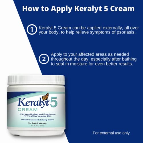 Keralyt 5 Psoriasis Cream - Full Body 5% Salicylic Acid Exfoliating Skin Lotion - Promotes Relief From Itchy, Redness, Dryness, Roughness, And Flakey Skin #TOP3