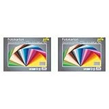 folia 6125/50 99 - Fotokarton Mix 25 x 35 cm, 300 g/qm, 50 Blatt sortiert in 50 Farben - ideale Grundlage für zahlreiche Bastelideen (Packung mit 2)